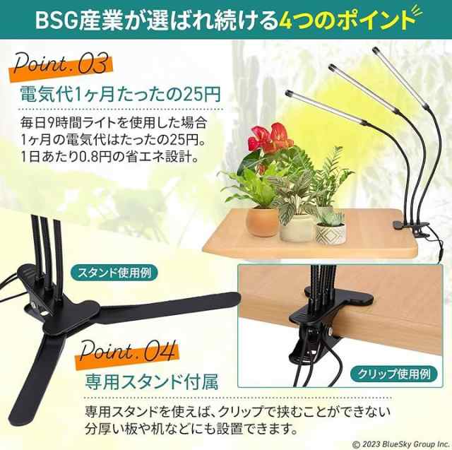 植物育成ライト 日光色 LED 日本ブランド 植物用 クリップライト