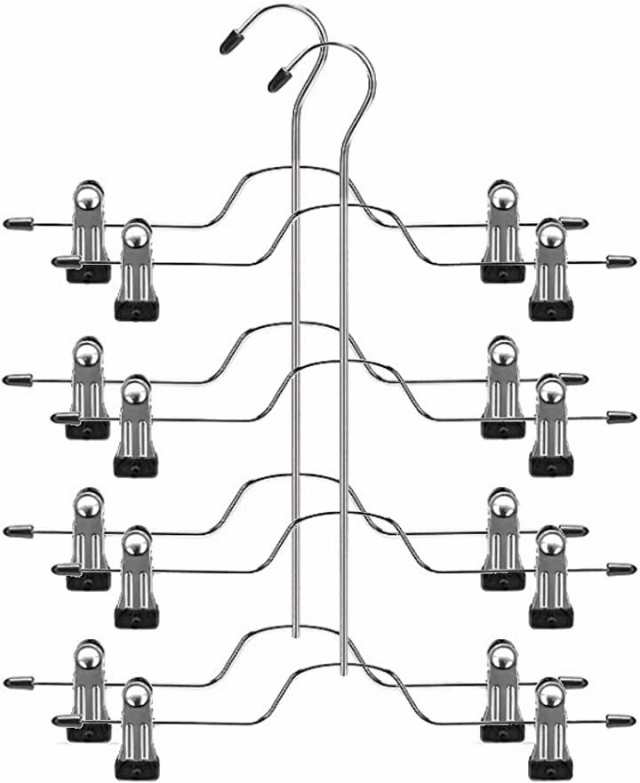省スペースハンガー スカートハンガー コンパクト 収納 4連 ズボンハンガー S字フック付き 2本セット の通販はau Pay マーケット ホリック