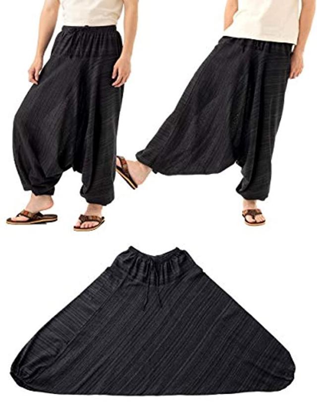 キャプテン ケイ エスニック コットン 袴パンツ サルエルパンツ はかま メンズ ブラック Free Size の通販はau Pay マーケット Hello World