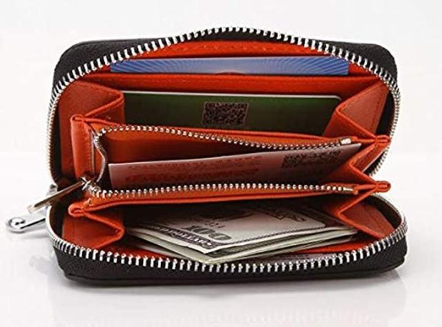 小銭入れ コインケース ミニ財布 カーボンレザー 本革 メンズ カード入れ 付き ラウンドファスナー Mdm オレンジ の通販はau Pay マーケット ホリック