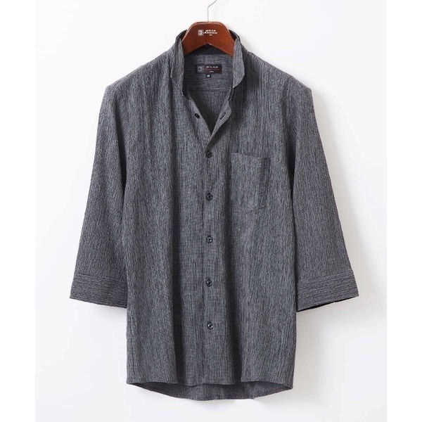 MKオム（MK homme）/【洗える】楊柳ストライプ七分袖シャツ