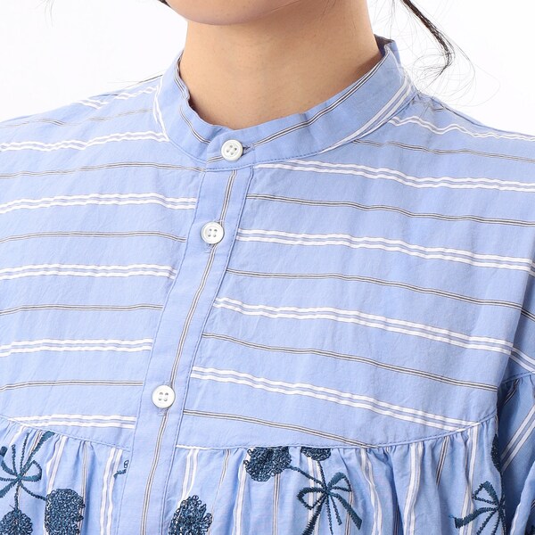 スーパーハッカ/ドビーストライプ チューリップリボンレースワンピース