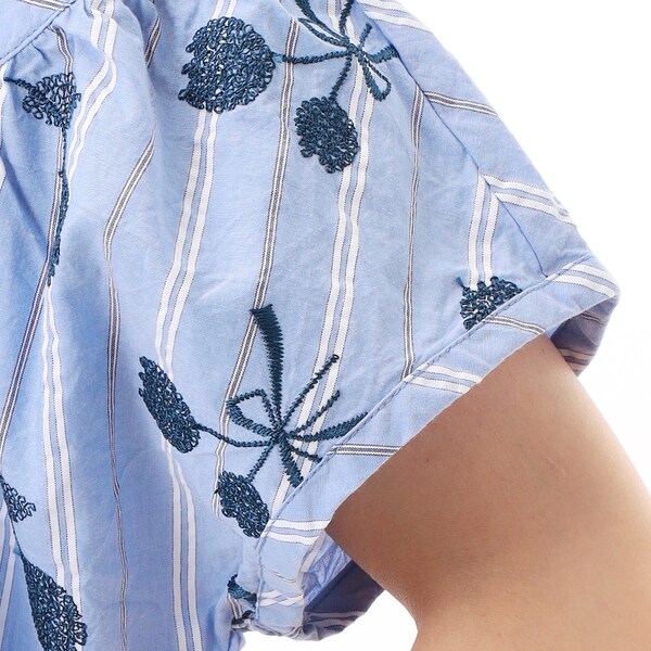 スーパーハッカ/ドビーストライプ チューリップリボンレースワンピース