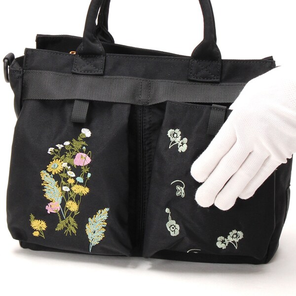 kiryuyrik バックフラワー刺繍ダブルレザージャケット ブラック