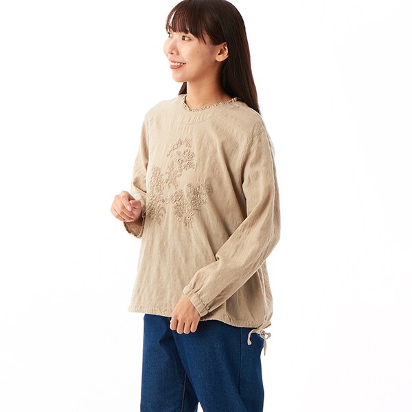 スーパーハッカ（SUPER HAKKA）/ウールコットンタンブラードライフラワー立体刺繍ブラウスの通販は 12,540円