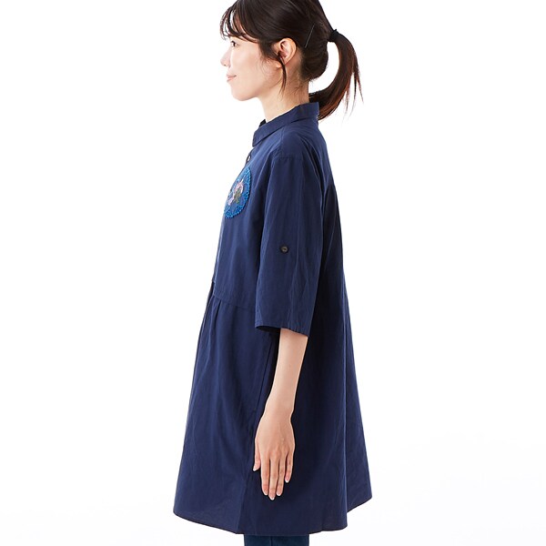 SUPER HAKKA チュニック コットンローンコード刺繍+ビーズ+天竺