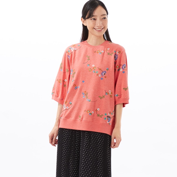 スーパーハッカ（SUPER HAKKA）/タイニーフラワーワルツ刺繍裏毛プルオーバー