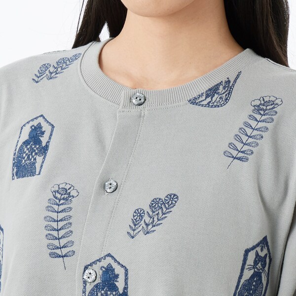 スーパーハッカ（SUPER HAKKA）/SUPER HAKKA×保坂優子 「窓と庭」刺繍裏毛+