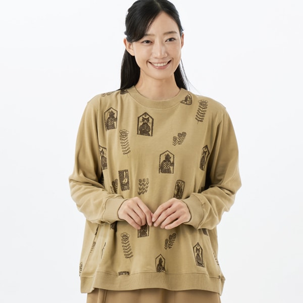 スーパーハッカ（SUPER HAKKA）/SUPER HAKKA×保坂優子 「窓と庭」刺繍裏毛プルオーバー