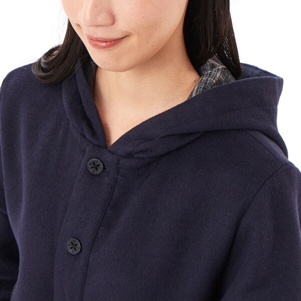 スーパーハッカ（SUPER HAKKA）/ウールレーヨンダブルフェイスフーディ