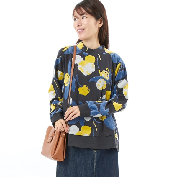 スーパーハッカ（SUPER HAKKA）/フラッフィーフラワーベロアジャカードモックネックプルオーバー