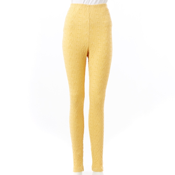 スーパーハッカ（SUPER HAKKA）/フラワーワンポイント刺繍ストレッチケーブルジャカードレギンス