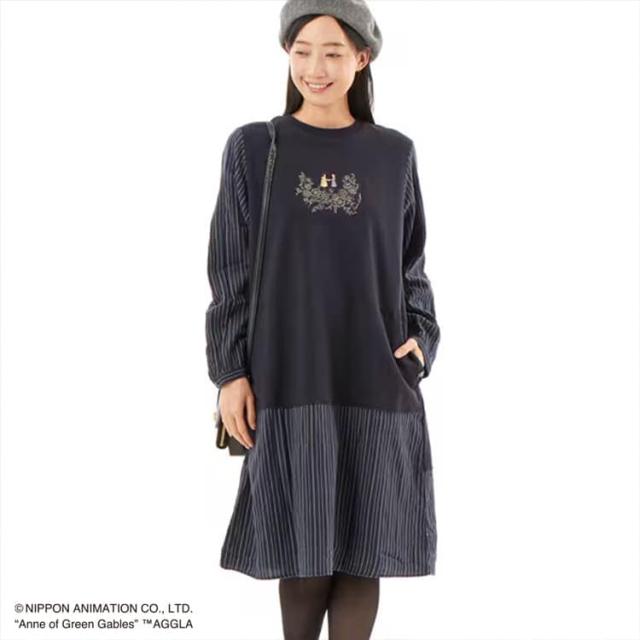 スーパーハッカ（SUPER HAKKA）/SUPER HAKKA×世界名作劇場 「赤毛のアン」裏毛+コットンシャーリング起毛ワンピース
