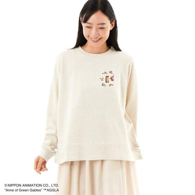 スーパーハッカ（SUPER HAKKA）/SUPER HAKKA×世界名作劇場 「赤毛のアン」花の時のふたり刺繍 裏毛プルオーバー
