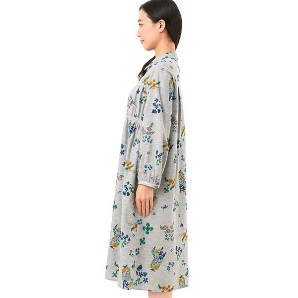 スーパーハッカ（SUPER HAKKA）/SUPER HAKKA×マツモトヨーコ 「冬から春へ」「春の野にて」プリントワンピース(前開き)_4
