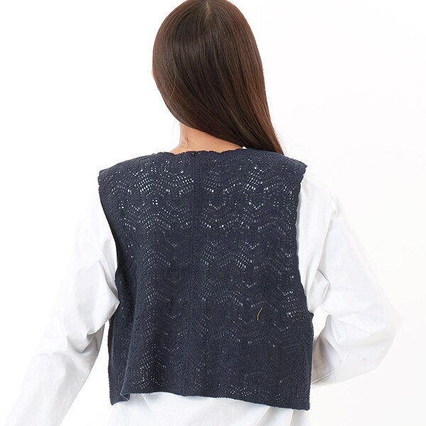 スーパーハッカ（SUPER HAKKA）/フラワーフォール刺繍コットンニットベスト_5