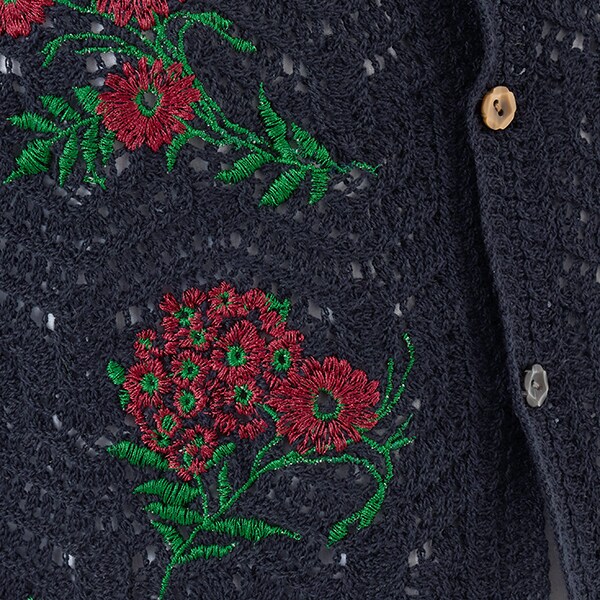 スーパーハッカ（SUPER HAKKA）/フラワーフォール刺繍コットンニットベスト_10