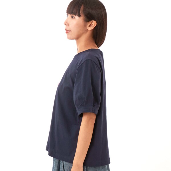 スーパーハッカ（SUPER HAKKA）/30/−天竺シルキー加工ガーベラプランツオンケミ刺繍Ｔシャツ_5