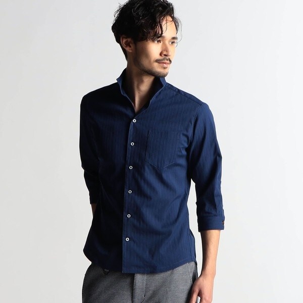 ニコルクラブフォーメン（NICOLE CLUB FOR MEN）/イタリアンカラー７分袖シャツ_2