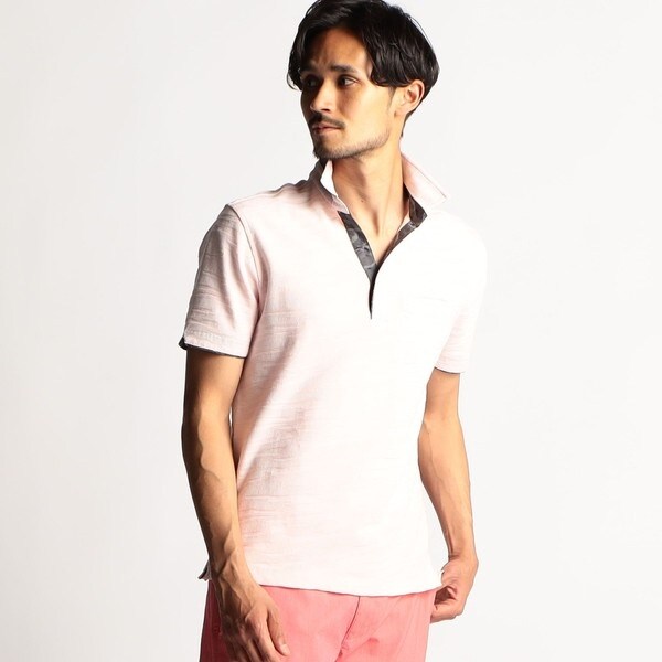 ニコルクラブフォーメン/カモフラ柄スキッパーポロシャツ