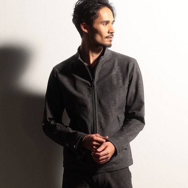 ニコルクラブフォーメン（NICOLE CLUB FOR MEN）/【RIELABO】レザーライクジャージ ブルゾン