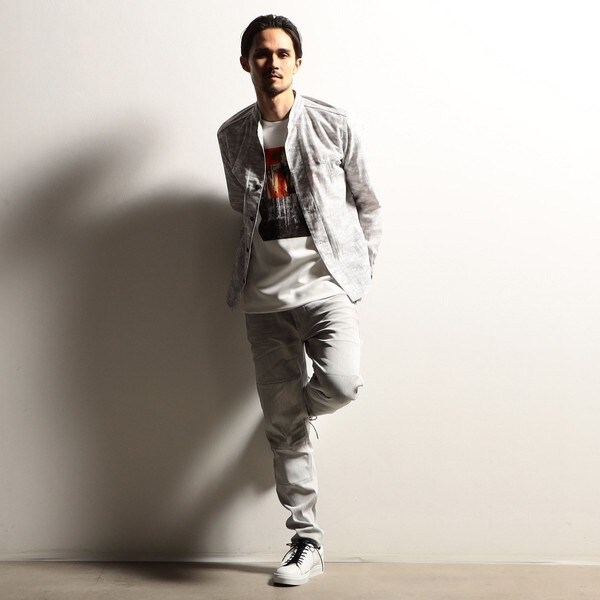 ニコルクラブフォーメン（NICOLE CLUB FOR MEN）/【RIELABO】カモフラデザインショートスタンドシャツ