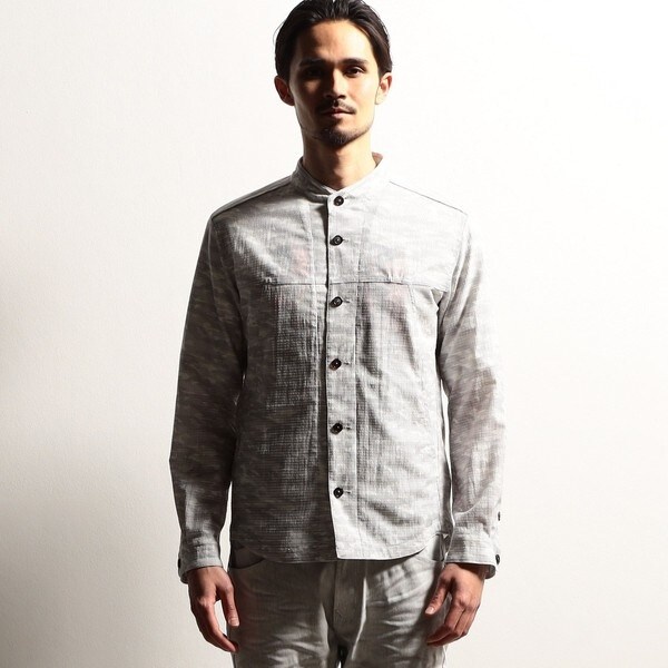 ニコルクラブフォーメン（NICOLE CLUB FOR MEN）/【RIELABO】カモフラデザインショートスタンドシャツ