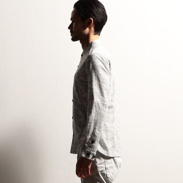 ニコルクラブフォーメン（NICOLE CLUB FOR MEN）/【RIELABO】カモフラデザインショートスタンドシャツ