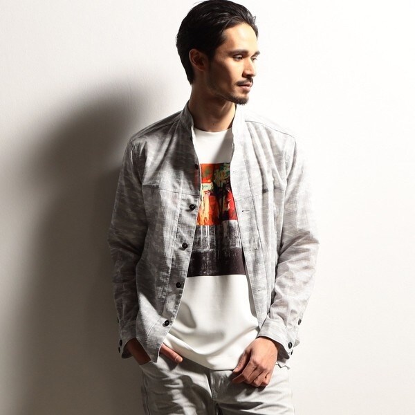 ニコルクラブフォーメン（NICOLE CLUB FOR MEN）/【RIELABO】カモフラデザインショートスタンドシャツ