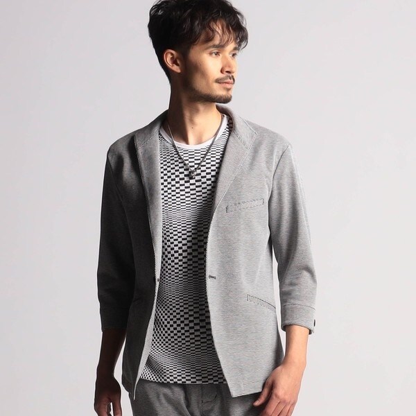 ニコルクラブフォーメン（NICOLE CLUB FOR MEN）/7分袖イタリアンカラージャケット_1