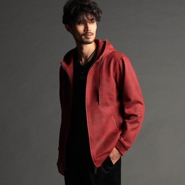 ニコルクラブフォーメン（NICOLE CLUB FOR MEN）/【24年モデル EC限定再販売】アラカルトスウェード調 ジップアップパーカー