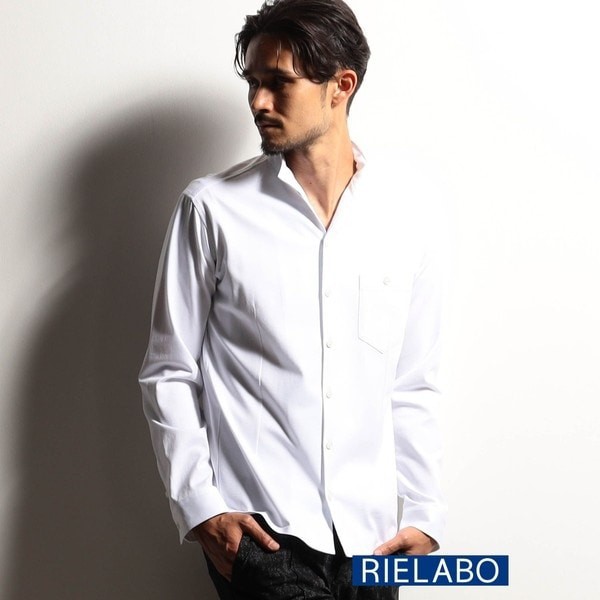 ニコルクラブフォーメン（NICOLE CLUB FOR MEN）/【RIELABO】シルケットコットンショートスタンドカラーシャツ