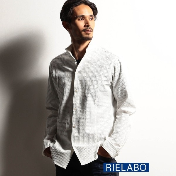 ニコルクラブフォーメン（NICOLE CLUB FOR MEN）/【RIELABO】ストレッチドビー スタンドシャツ