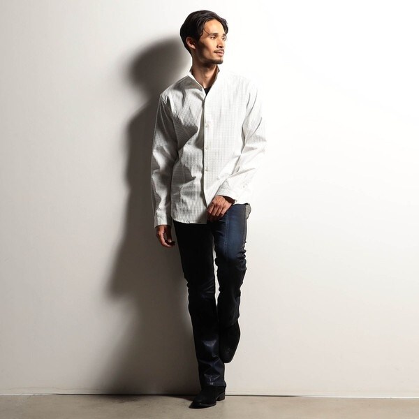 ニコルクラブフォーメン（NICOLE CLUB FOR MEN）/【RIELABO】ストレッチドビー スタンドシャツ_3