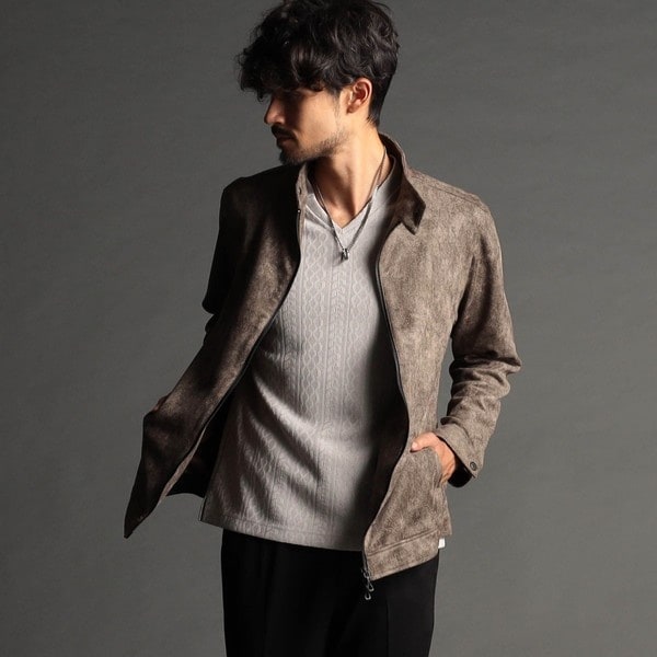 ニコルクラブフォーメン（NICOLE CLUB FOR MEN）/【24年モデル EC限定再販売】スウェードライダースブルゾン