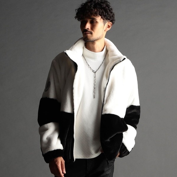 ニコルクラブフォーメン（NICOLE CLUB FOR MEN）/ブライトロングファー スタンドブルゾン