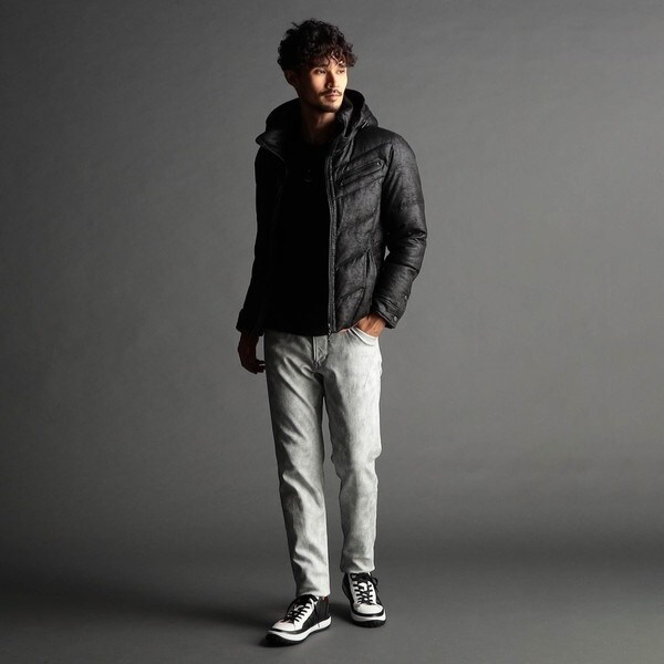 ニコルクラブフォーメン（NICOLE CLUB FOR MEN）/【24年モデル EC限定再販売】レザー調プリント ガムストレッチパンツ_2