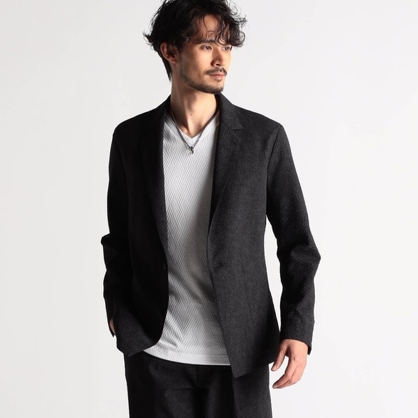 ニコルクラブフォーメン（NICOLE CLUB FOR MEN）/３Ｄメッシュ　ナローラペルデザインジャケット