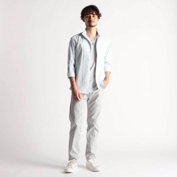 ニコルクラブフォーメン（NICOLE CLUB FOR MEN）/リバーシブルドビー　7分袖スタンドカラーシャツ_6