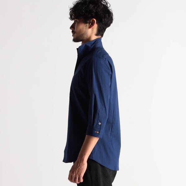 ニコルクラブフォーメン（NICOLE CLUB FOR MEN）/リバーシブルドビー　7分袖スタンドカラーシャツ_9