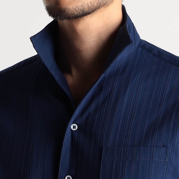 ニコルクラブフォーメン（NICOLE CLUB FOR MEN）/リバーシブルドビー　7分袖スタンドカラーシャツ_10