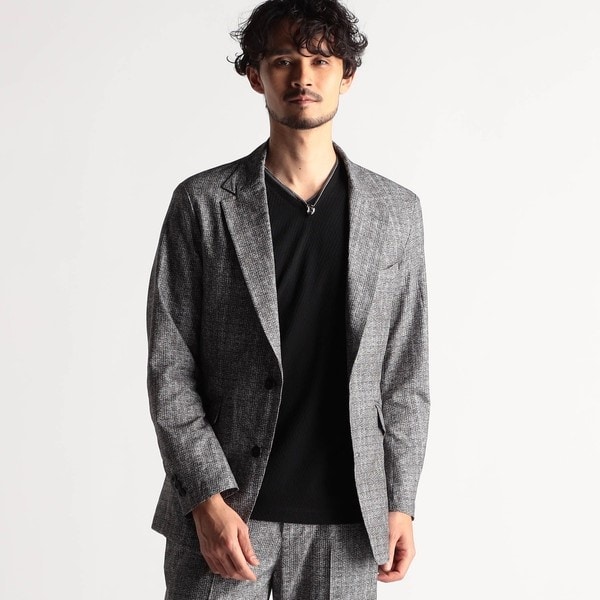 ニコルクラブフォーメン（NICOLE CLUB FOR MEN）/ブライトシャンブレー ２Ｂジャケット