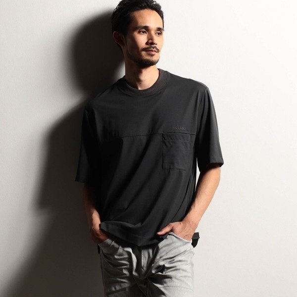 ニコルクラブフォーメン（NICOLE CLUB FOR MEN）/【RIELABO】シルク混ストレッチスムースＴシャツ