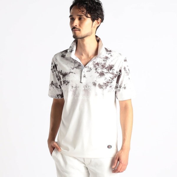 ニコルクラブフォーメン（NICOLE CLUB FOR MEN）/【NICOLE SPORTS】ムラ柄スキッパーポロシャツ