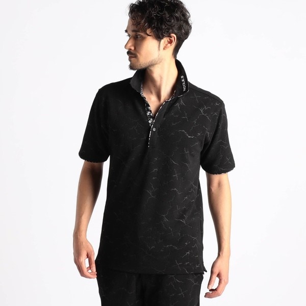 ニコルクラブフォーメン（NICOLE CLUB FOR MEN）/【25年モデル EC限定再販売】【NICOLE SPORTS】エンボスクラック柄スキッパーポロシャツ_3