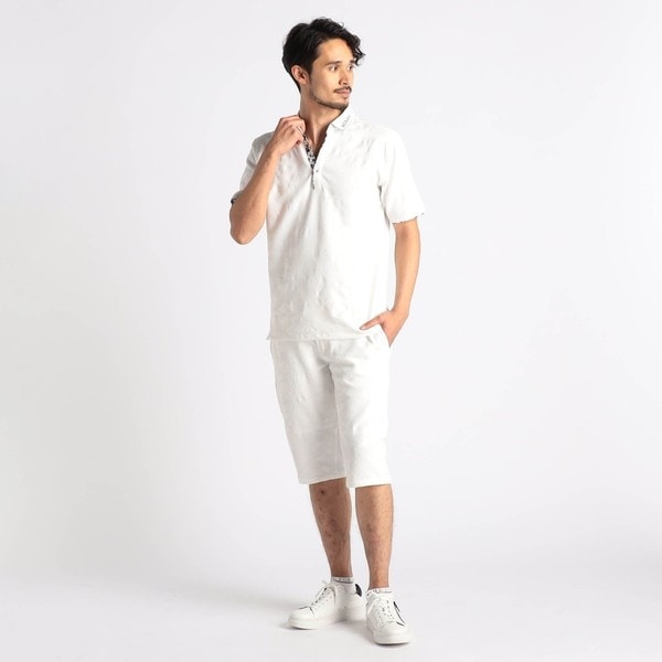 ニコルクラブフォーメン（NICOLE CLUB FOR MEN）/【25年モデル EC限定再販売】【NICOLE SPORTS】エンボスクラック柄スキッパーポロシャツ_4