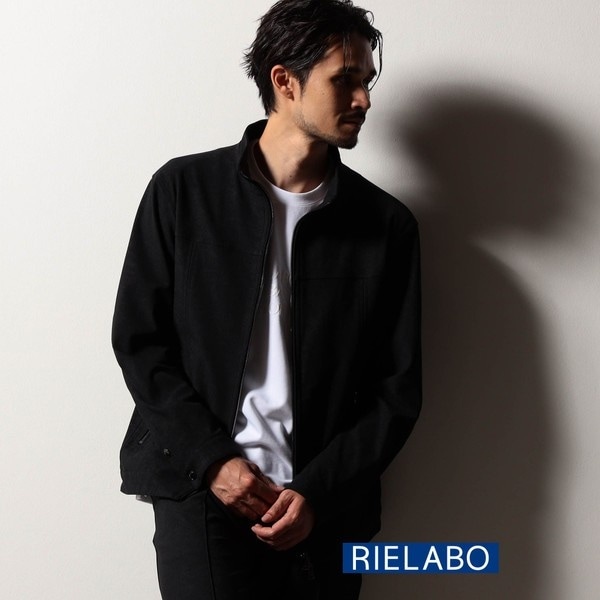 ニコルクラブフォーメン（NICOLE CLUB FOR MEN）/【RIELABO】レザーライクジャージ ブルゾン