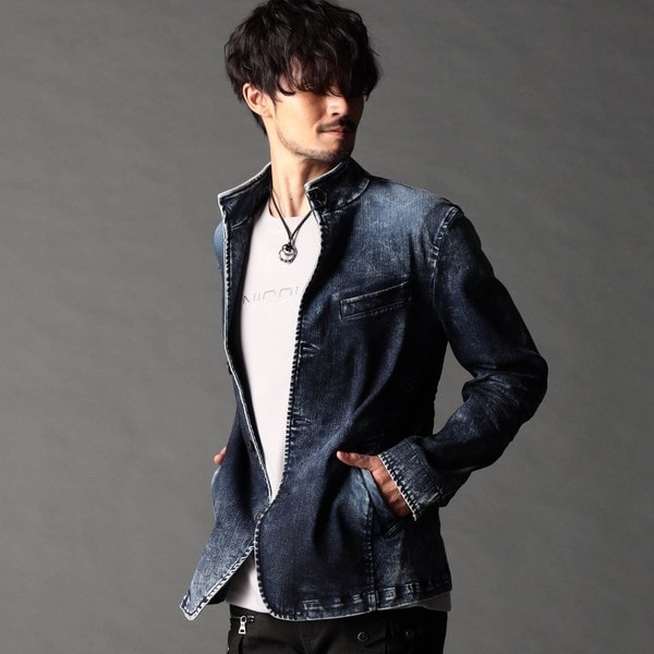 NICOLE CLUB FOR MEN ニコルクラブ フォーメン 襟袖ワイヤー★ 長袖 リネン 麻100％★ ワークシャツ Sz.46　メンズ　c53ta32 SALE／30%OFFドビーチェック スタンドカラーシャツ