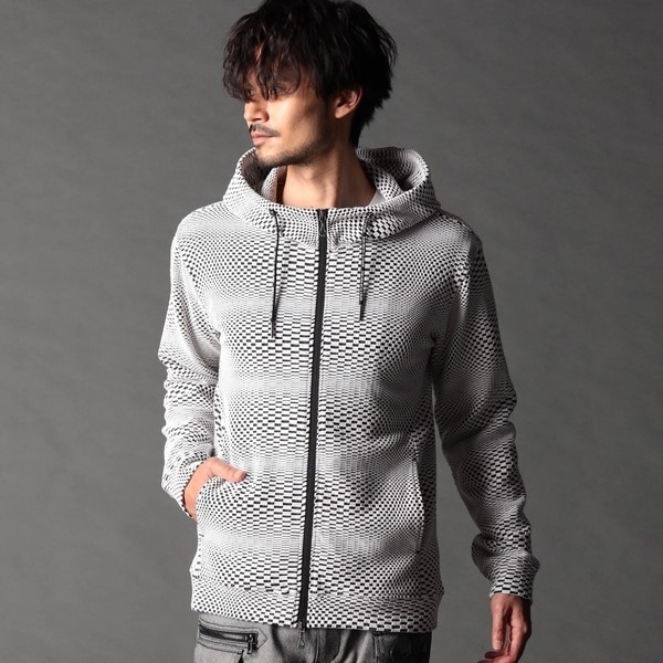 ニコルクラブフォーメン（NICOLE CLUB FOR MEN）/ジオメトリックジップアップパーカー_1