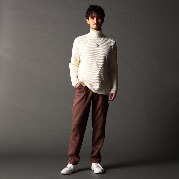 ニコルクラブフォーメン（NICOLE CLUB FOR MEN）/ビッグバスケットジャカード タートルネックニット
